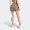 Adidas Truepurpose 2-In-1 Shorts Solid Color Logo Print Quick-Dry Fitness Sports Shorts Women Shorts Earth-Brown Gray IT8224