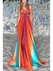 2025 Spaghetti Strap Gradient Island Style Beach Dress