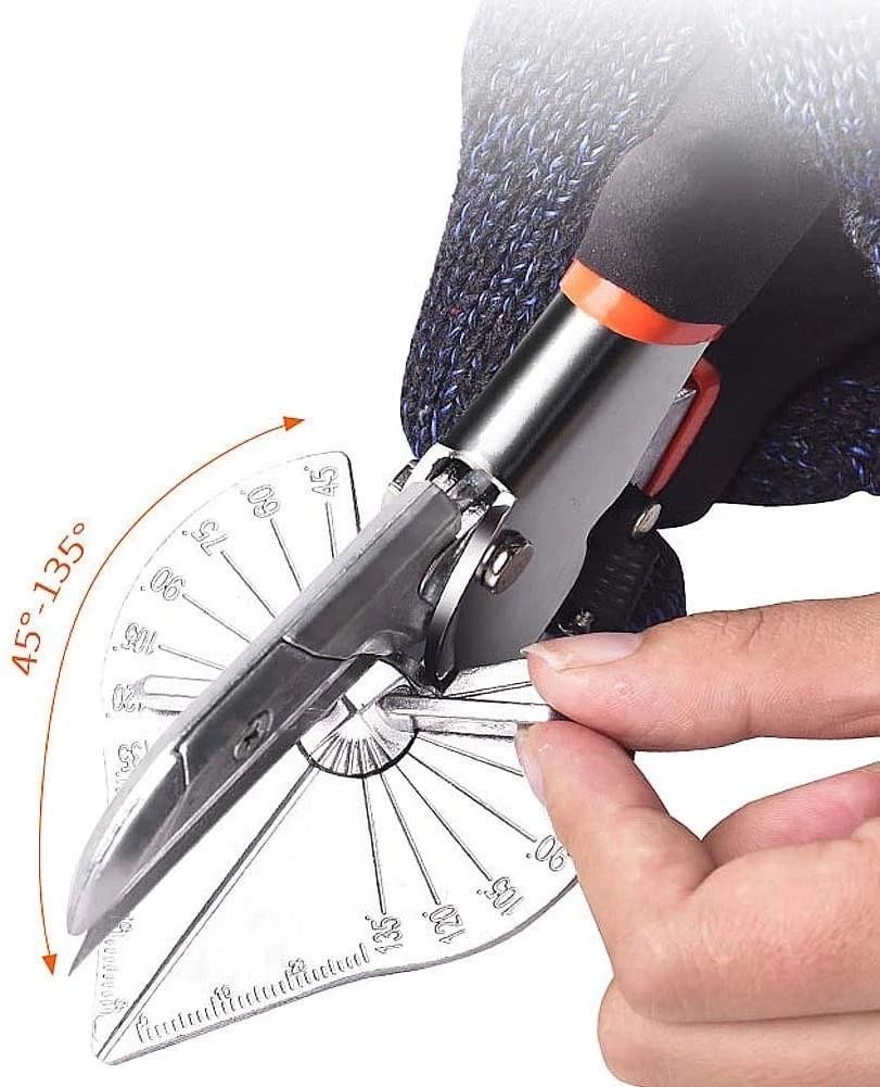 Multi-angle Bevel Scissors, With Adjustable Gusset Cutting Blades, From 45 Degrees To 135 Degrees, With 10 Blades And Wrenches