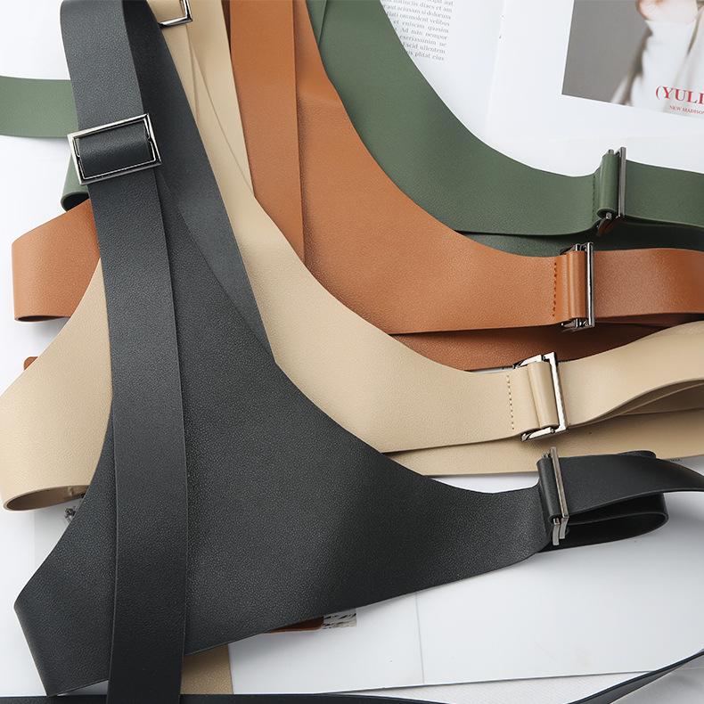 Single Shoulder Strap Belt Women'S Hip Hop Punk Decorative Dress Suit Coat Waist Seal Cool