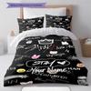Custom Name Stray Kids Fan Art Bedding,Quilt Set Quilt Cover Pillowcase Home Birthday Gift (1 * duvet cover + 2 * pillowcase, without core)