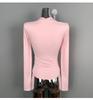 Korean Dongdaemun Sexy Square Neck Slimming Long Sleeve Low-Cut Top for Women