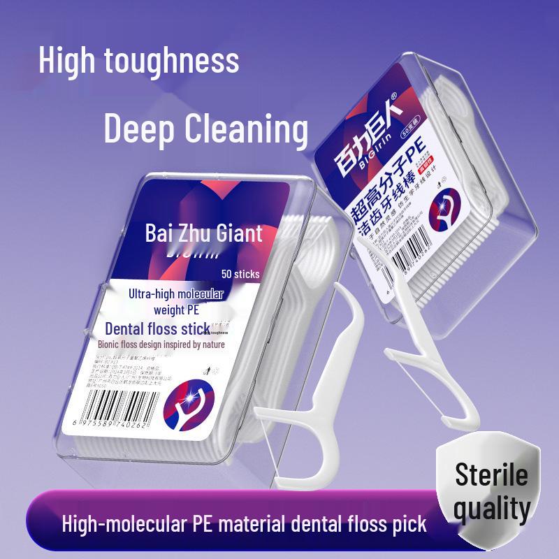 Baili Giant Super Fine Dental Floss Picks Family Pack - Portable Toothpicks for Home & Travel