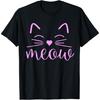 Meow Cute Cat Face Funny Quote for Cat Fans Men Women Girls Kids T-Shirt