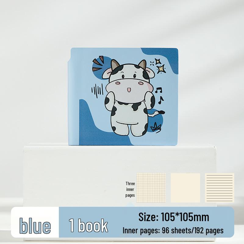 Stylish Cartoon Stamp Mini Notebook: Cute, High-Value, Simple Square Pocket Journal