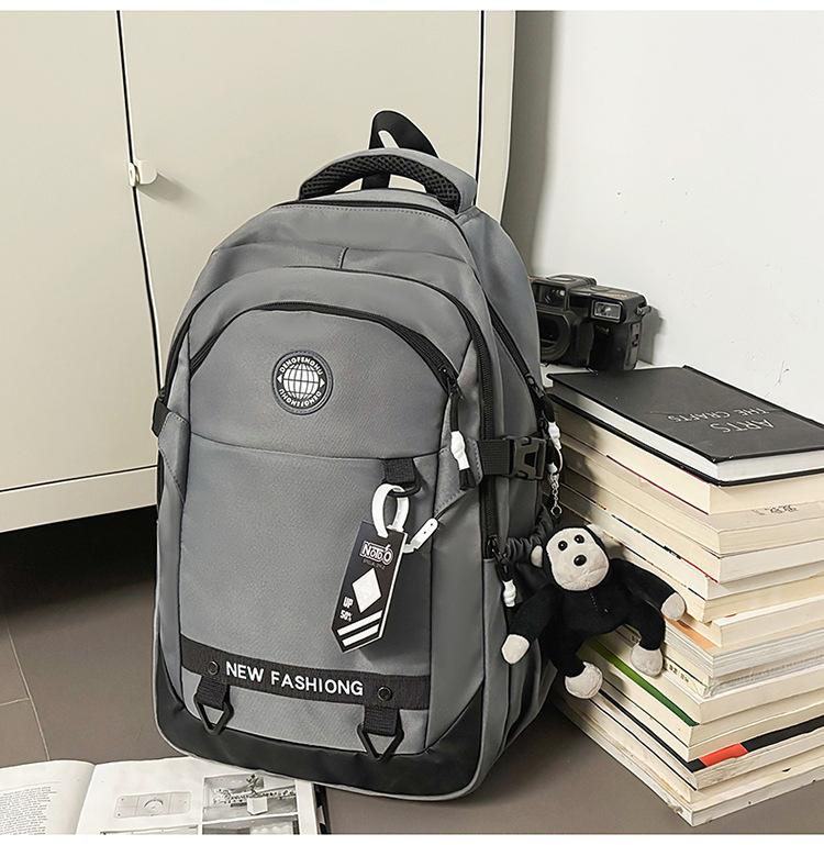 Schoolbag Korean tooling trendy texture schoolbag college student function street style commuting travel casual versatile backpack