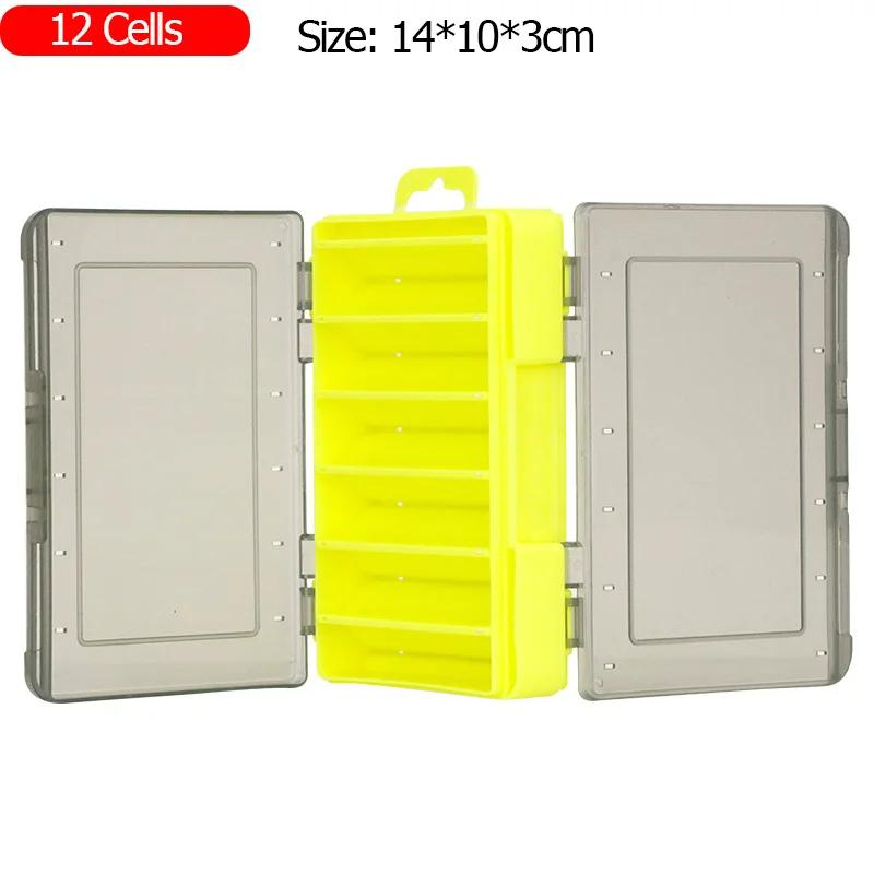 Fishing Tackle Box 12 14 Compartments Fishing Accessories Lure Hook Storage Case Double-Sided PP Fishing Tool Organizer Boxes