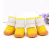 4PCS/set Pink Red Blue Yellow Non-slip Summer Dog Shoes Breathable for Small Dogs Pet Socks Sneakers Puppy Cat Shoes Boots Teddy
