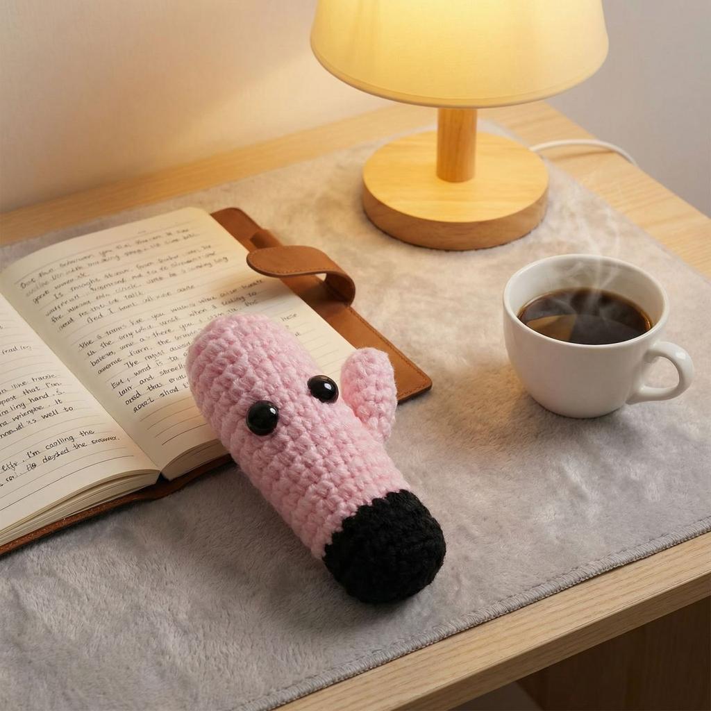 Meticulously Crafted From Soft Yarn, This Unique Knitted Toy Offers A Quirky, Tactile Comfort.
