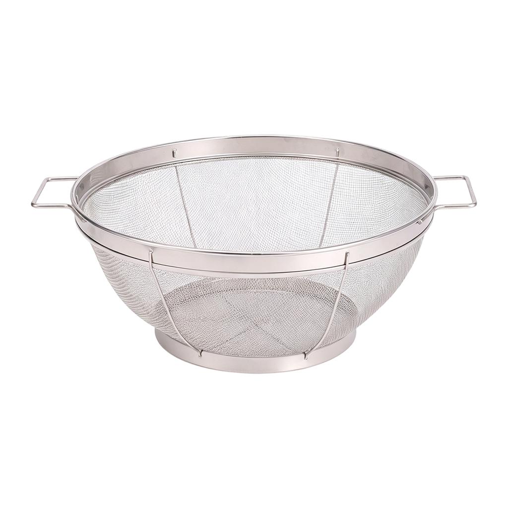 Stainless Steel Multipurpose Kitchen Strainer Basket for Washing Rice Fruits Vegetables Draining Storage Bowl with Handles