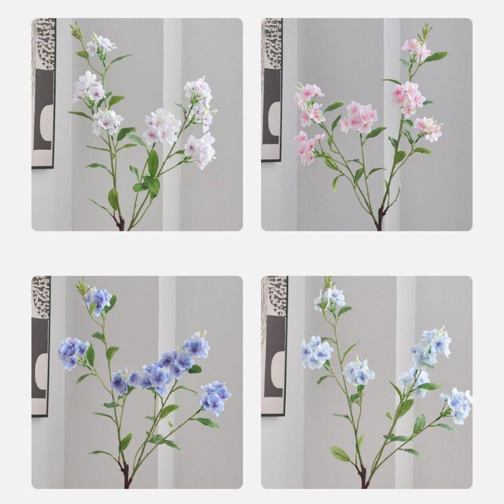 Soft Texture Artificial Blue Snowflake 87CM Length Fake Flower Branches  Party Decor