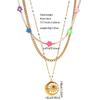 Small Flower Three-layer Necklace Round Card Stacked Fashion Trend Collarbone Chain