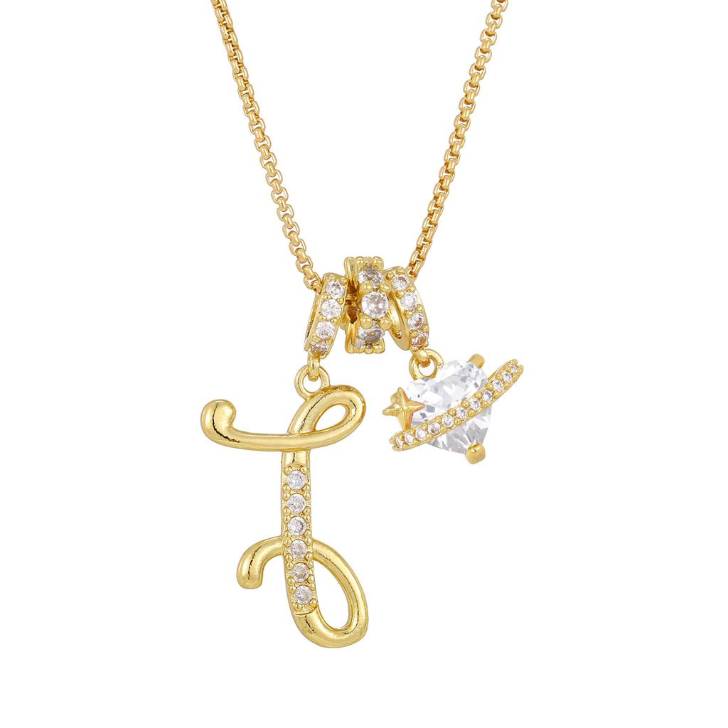 Cross-border necklace dopamine 26 English letter necklace girl light luxury niche high-end Amazon pendant jewelry
