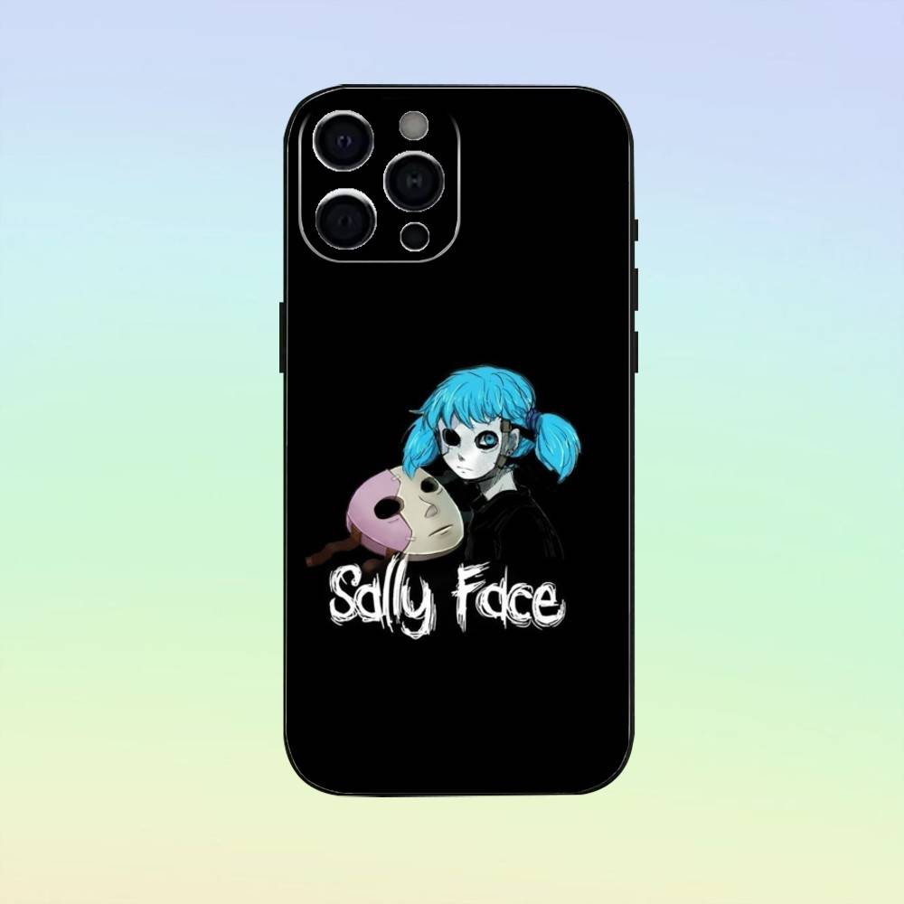 Mini Shockproof Cartoon S-Sally Face SF Phone Case For iPhone17,16,15,14,13,12,11 Plus,Pro Max Soft Black Cover