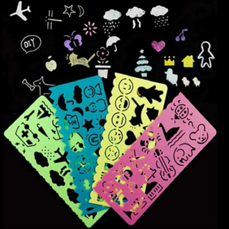 4Pcs Multi DIY Art Drawing Template Ruler Stencil Stationery
