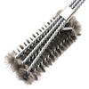 Long Handle Barbecue Cleaning Brush Triangle Grill Cleaning Steel Brush Multi-Function   Camping