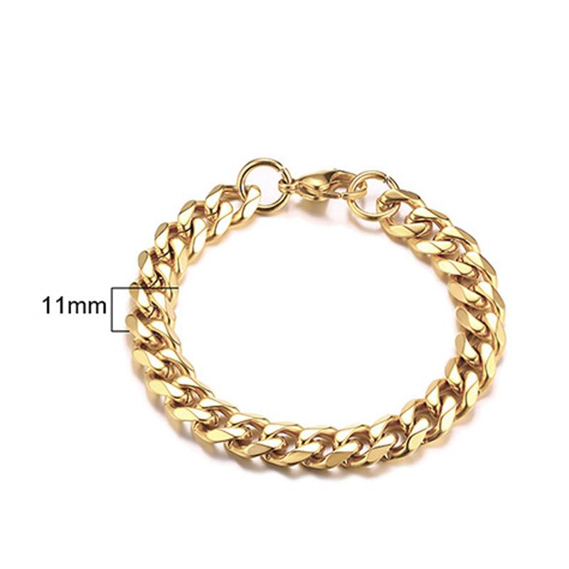 Curb Kubanische Gliederkette Armband für Männer Frauen Paare Edelstahl Armbänder 3mm bis 11mm für Freund Ehemänner