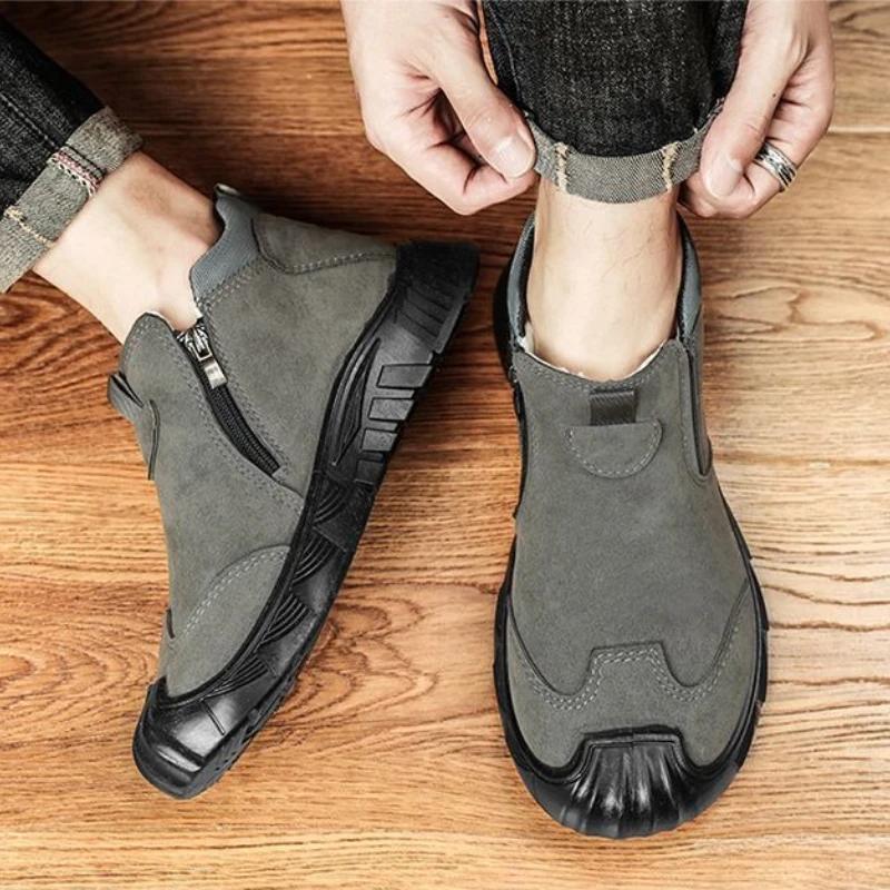 2026 Spring Men's Labor Protection Shoes No Steel Toe Dirt Resistant Job Site Slip On Cushioned Sole Sports Leisure Shoes