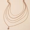 Multilayer Trend Elegant Jewelry Long Snake Chain Crystal Star Pendant Necklace Unquie Women Necklace N0308