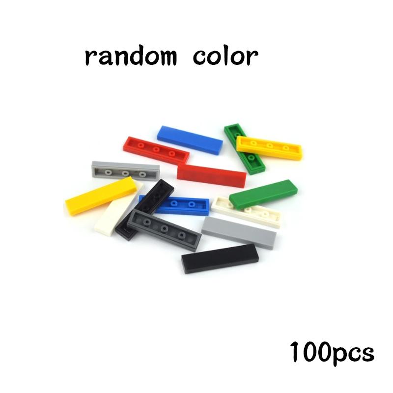 Non-Toxic 100Pcs Diy Building Blocks Thin Figure Bricks Smooth 1X4 Dots Educational Creative Toys For Children Size Compatible With 2431