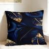 Luxurious Golden Blue Leaves Pillow Case Vintage Pillow Cover Custom Pillowcases For Sofa Bedroom Home Decor