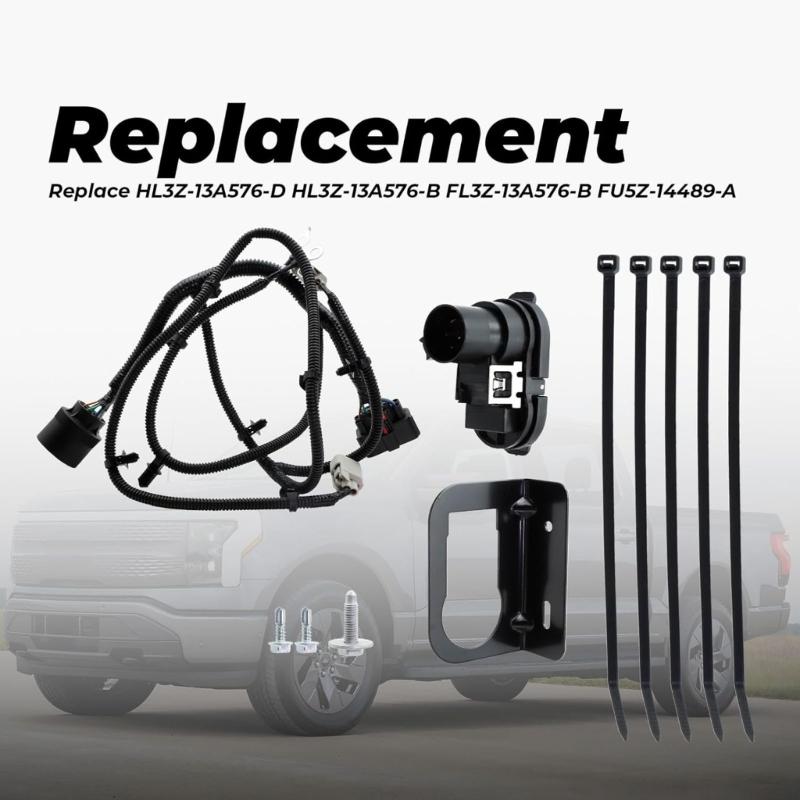 Rear Bumper Tow Connector Wiring Harness HL3Z-13A576-D HL3Z-13A576-B for 2015-2020 Replacement Hitch Wire Kit