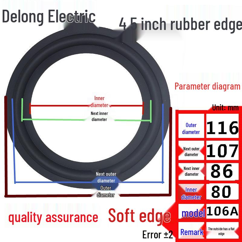 Speaker Rubber Surround Rings - 3/4/5/6/8/10/12 Inch Replacement Parts