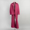 Women Casual Solid Color Cotton Linen Shirt Pants Suits Fashion Single Breasted Blouses Elastic Waist Pants Set Spring Loose Outfits