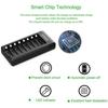 8 Slots Rechargeable Chargeur Piles Pour Ni-MH Ni-CD AA AAA Charge Rapide Avec Port USB