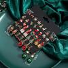 Christmas Ornaments-Pair/0-piece Christmas Tree Shining Snowflake Christmas New Stud Earrings Set