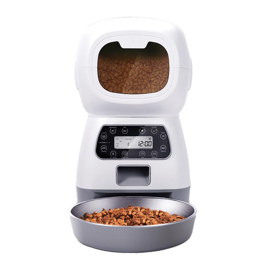 Mangiatoia Automatica per Animali con Timer, Registrazione Vocale, Controllo da Telefono, Dispenser Cibo per Gatti e Cani per Interni 3.5L