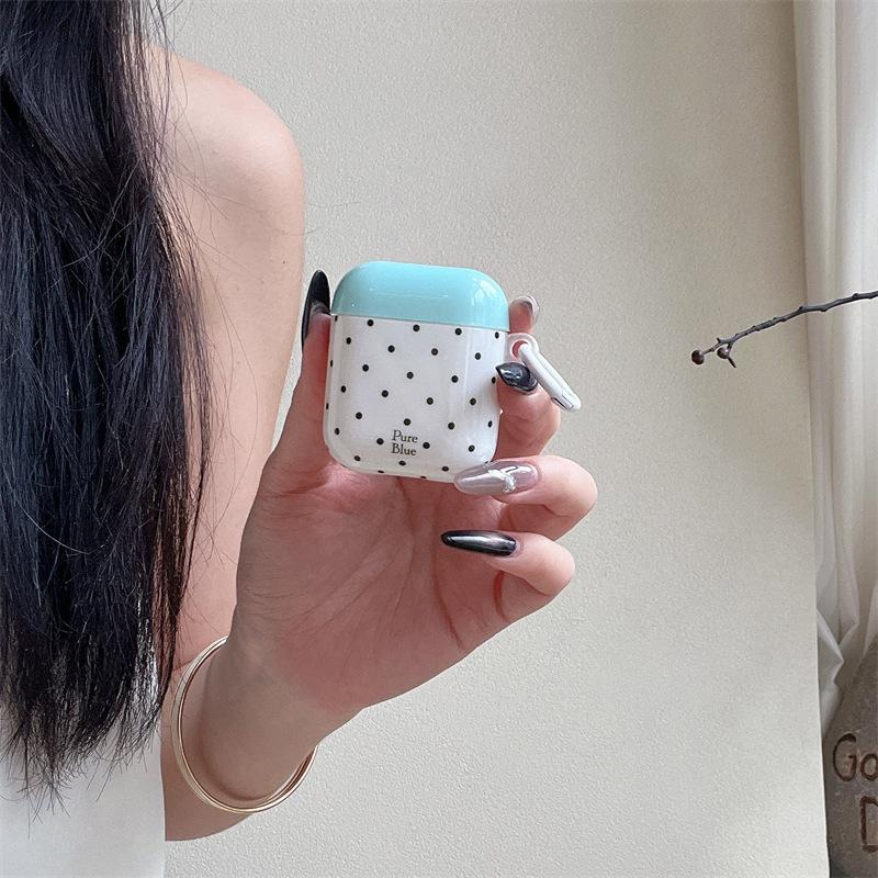 Contrast Color Polka Dots for AirPods1 Apple Bluetooth Wireless Headset Case 1/1/1 Generation of Cute Creative Women