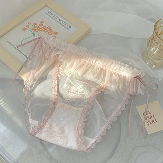 Sweet Style Mesh Lace Panties - Low Waist, Pure Cotton Crotch, Summer Sexy Briefs