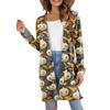 Cardigan da Donna Casual Comodo con Stampa di Halloween di Media Lunghezza con Tasche Giacca