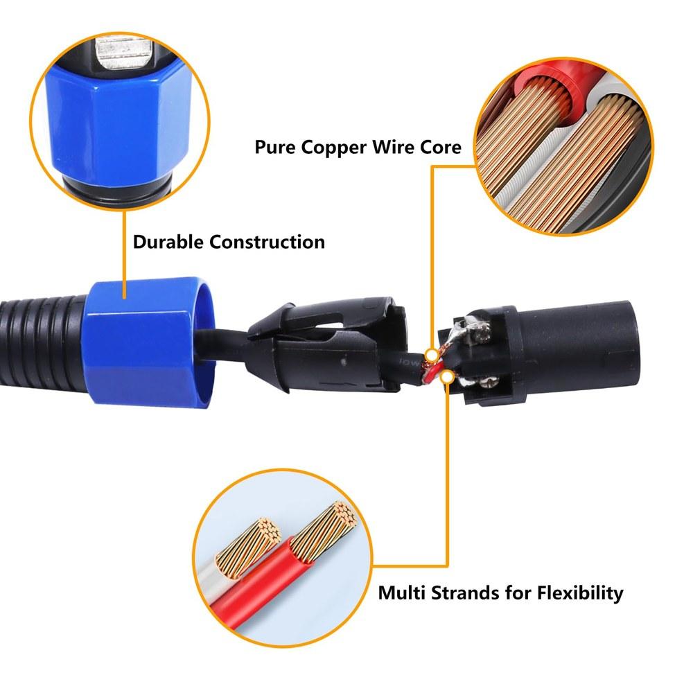 HBU 10-Foot SpeakOn XLR Cable 2-Pack Male to Female Extension Wire Pro DJ PA Microphone Connection Twist Lock