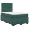 Box Spring Bed with Mattress Dark Green 120 X 190 Cm Velvet