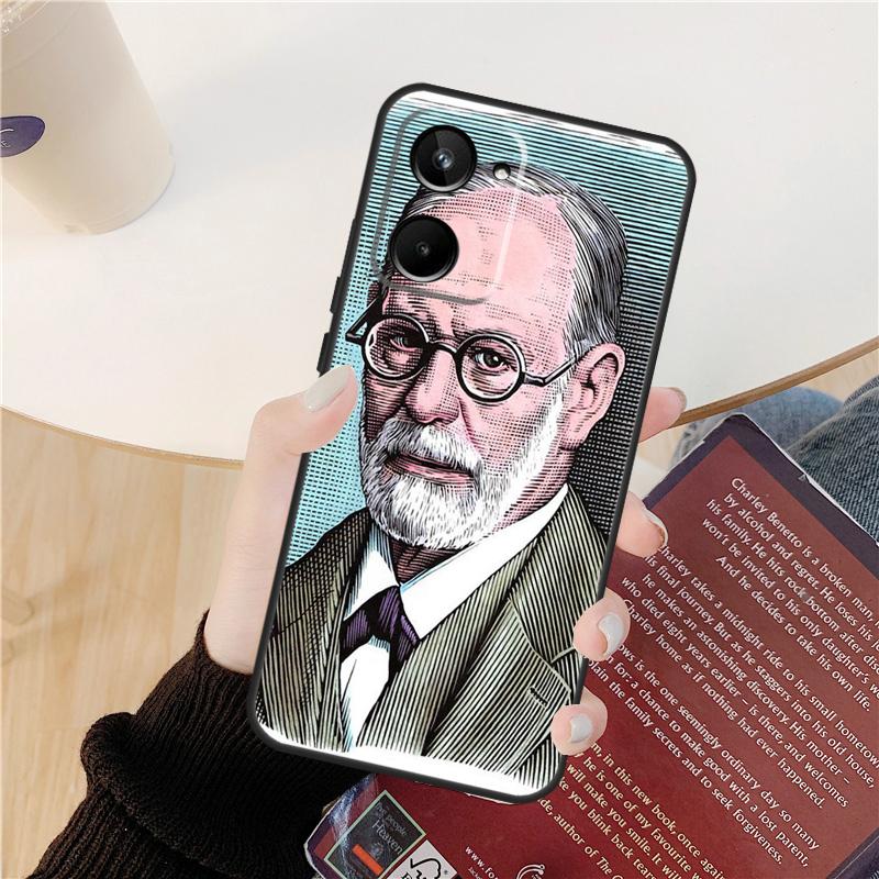 Sigmund Freud Case For Realme C61 C67 C53 C55 C75 C51 C21Y C25S GT 6 6T 5 GT7 Pro 10 11 12 13 14 Pro Plus