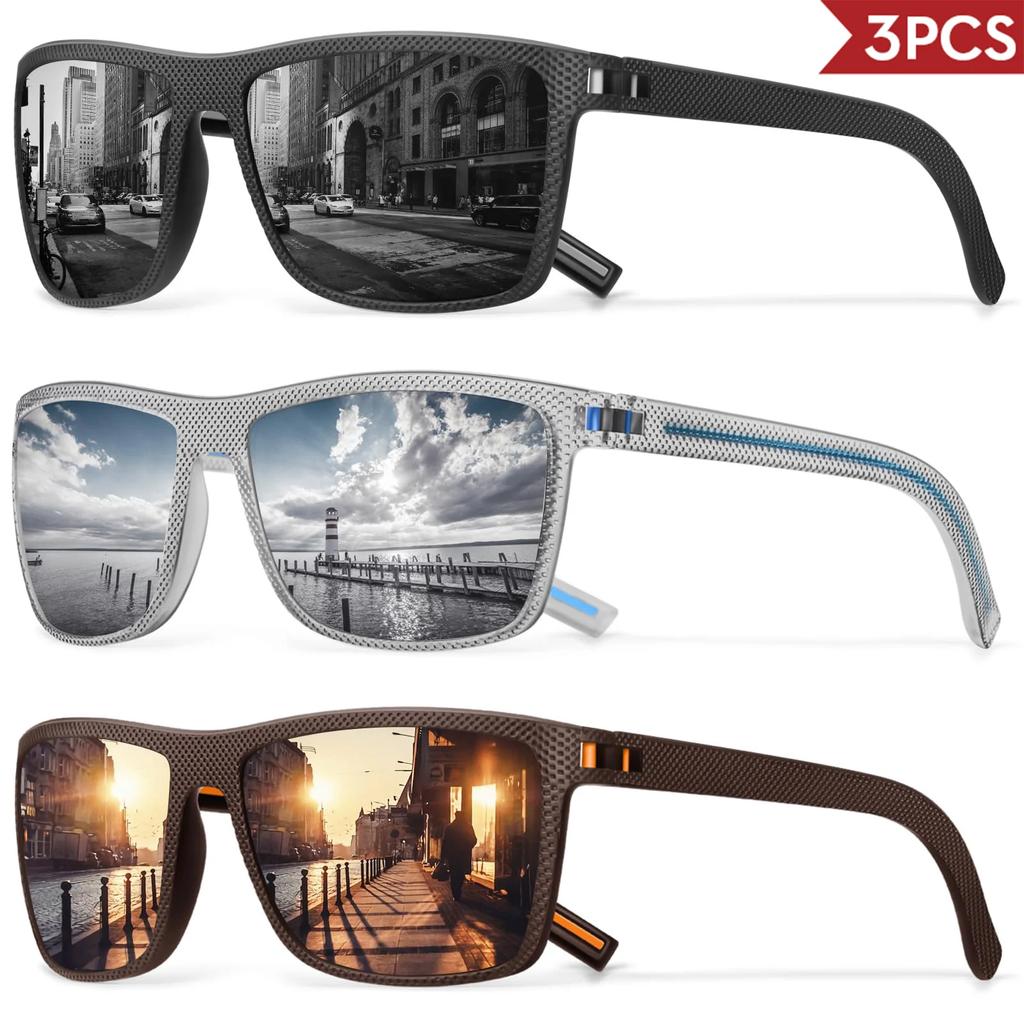 3/4 Pack Sunglasses Men Sun Glasses For Women Men Trendy Retro Mirror Lens For Driving Fishing Uv400 Protection