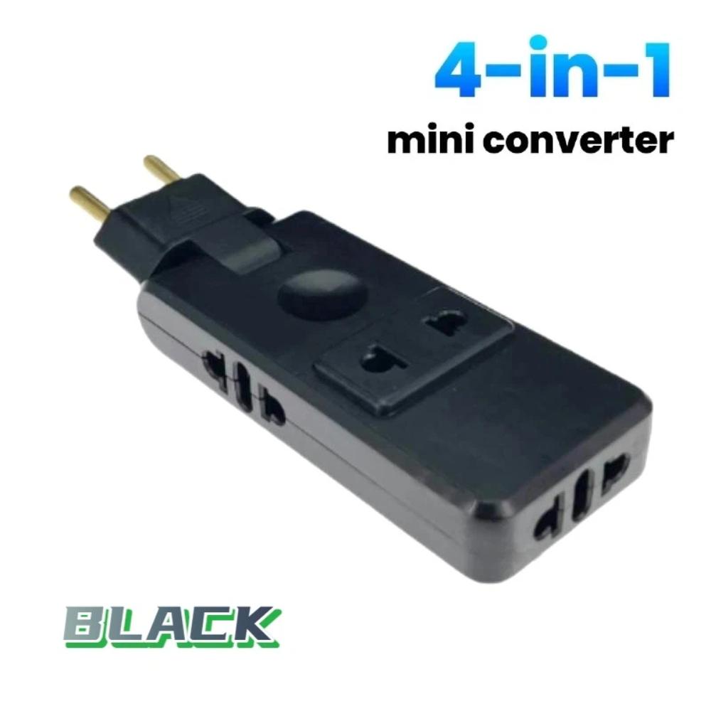 4 in 1 EU Plug Adapter – 180° Rotating Wall Outlet Extension, Portable Power Converter