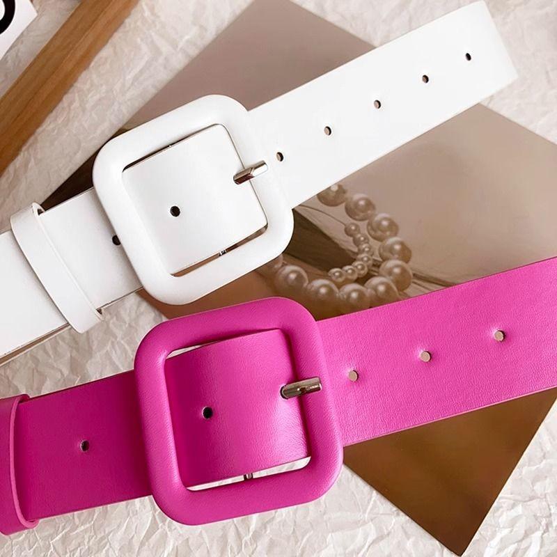 Trendy Y2k Retro Wide Waist Belt In Vibrant Hot Pink Classic Style Perfect For Fashion Lovers