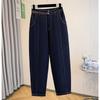DIMANAF 2025 Autumn Winter Plus Size Jeans Thicken Flocking New Women Blue Vintage Cotton Denim Long Pants