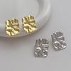 Irregular Square Pleated Earrings, Simple Fashion Temperament Earrings, Versatile High-end Niche Earrings