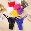 2 STUKS Kant Ondergoed voor Vrouwen Lage Taille Verstelbare Taille String Sexy Transparante G-String Vrouwelijk Ademend Lingerie