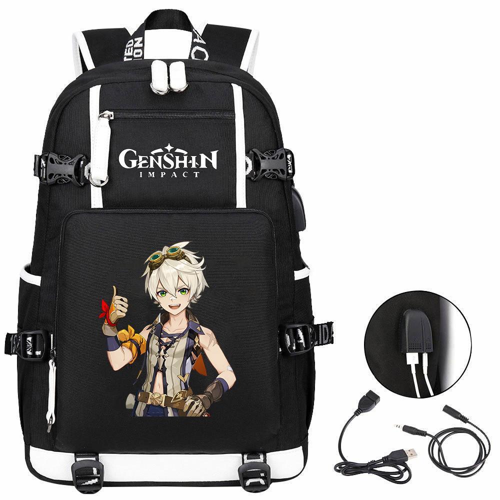Genshin Original God, Peripheral Printing Backpack Large Capacity Travel Bag Student Computer School Bag