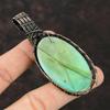 Chrysoprase Pendant Copper Wire Wrapped Pendant Labradorite Jewelry Gift For Her Handmade Pendant Gemstone Copper Jewelry Wire Wrap Pendant
