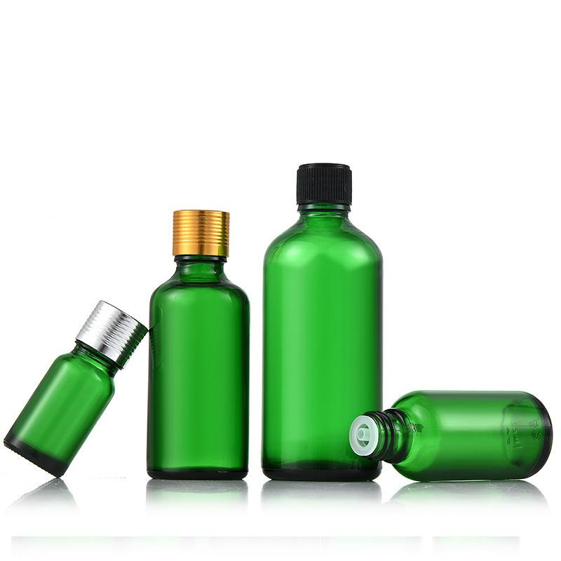 5-100ml Green Glass Essential Oil Bottle, Light-Resistant Refillable Dropper, Empty Serum Blending Container