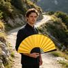 Silk Bamboo Folding Fan DIY Calligraphy Painting Men Women Hand Held Fan Summer Portable Cooling Fan Party