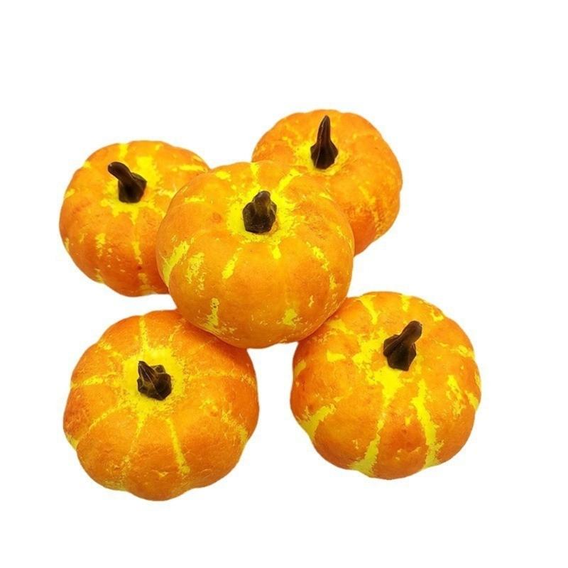 12Pcs Artificial Pumpkins Realistic Foams Pumpkins Vegetable for Halloween Thanksgiving Wedding Party Decorations