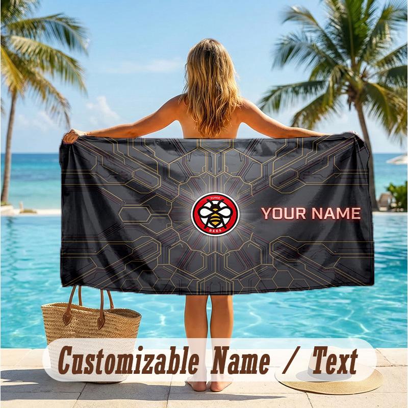 Custom Text Beach Towel, Soft Absorbent Swimming Multi-use TowelBrentford Football