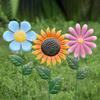 3Pcs Realistic Iron Art Flower Garden Stake Ornaments Handmade Cartoon Succulent Plant Card Unique Metal Flower Ornament Lawn